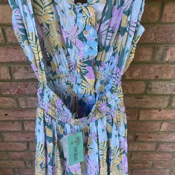 Tiare Hawaii New Moon Maxi Dress Floral Print One Size M/L Tropics Tosca - Picture 8 of 13